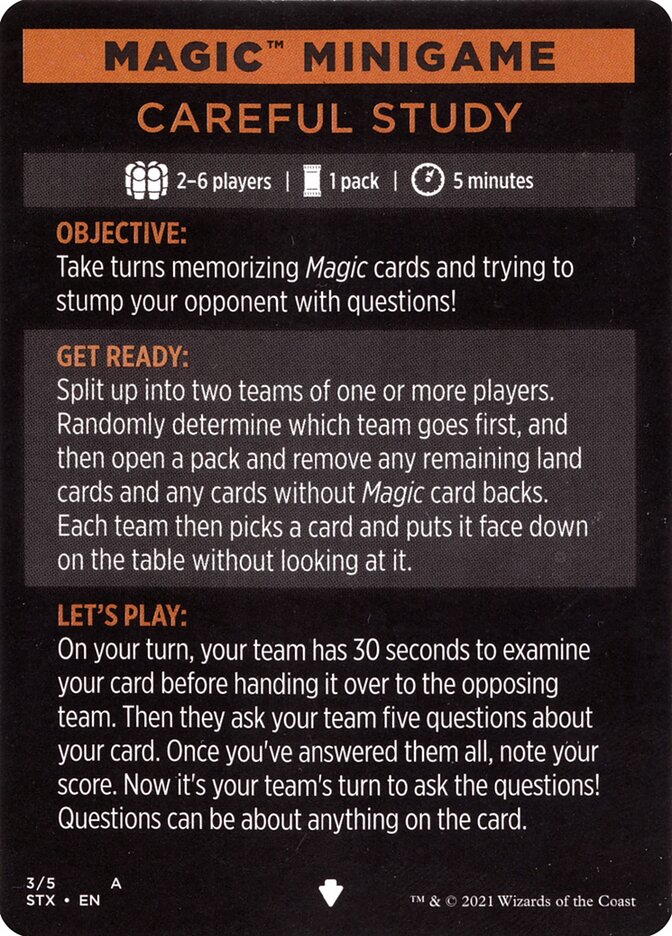 Careful Study (Magic Minigame) [Strixhaven: School of Mages Minigame] | Good Games North