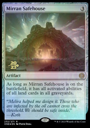 Mirran Safehouse [Phyrexia: All Will Be One Prerelease Promos] | Good Games North