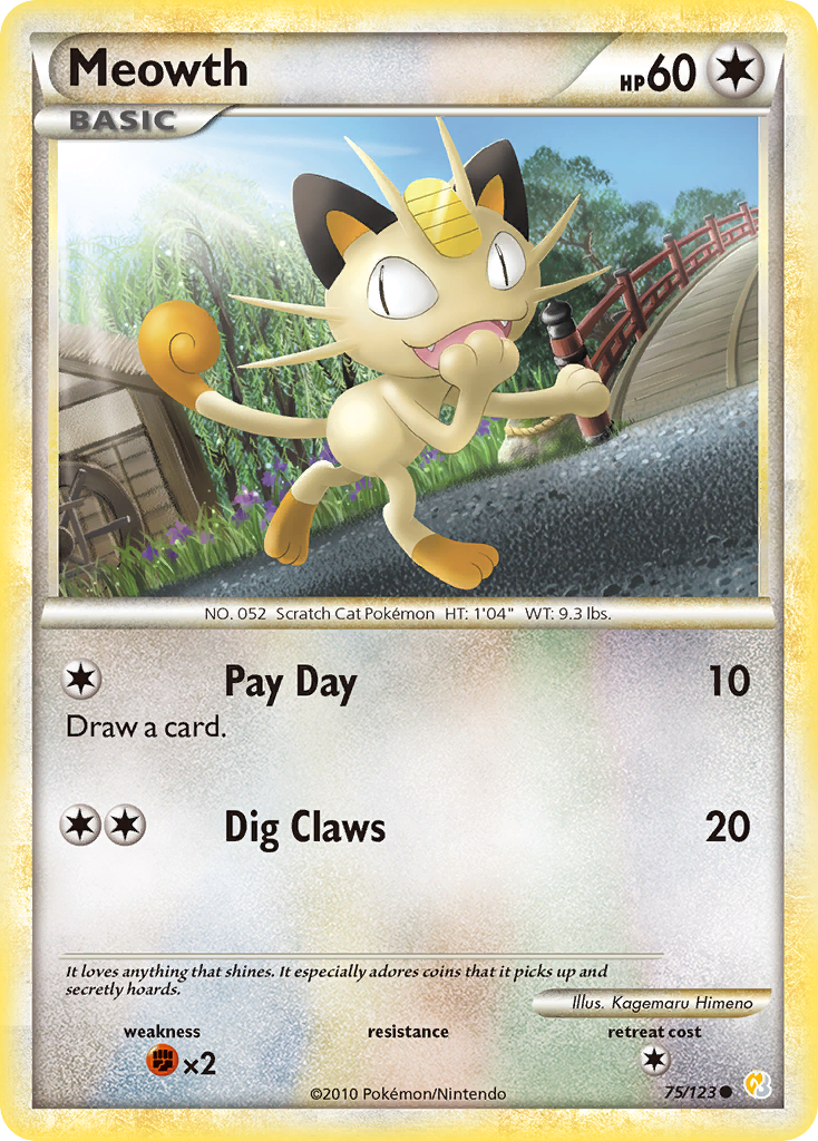 Meowth (75/123) [HeartGold & SoulSilver: Base Set] | Good Games North
