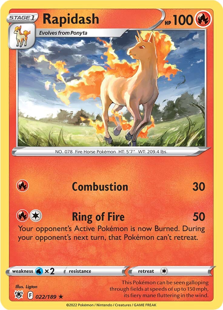 Rapidash (022/189) [Sword & Shield: Astral Radiance] | Good Games North