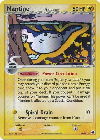 Mantine (20/101) (Delta Species) (Stamped) [EX: Dragon Frontiers] | Good Games North