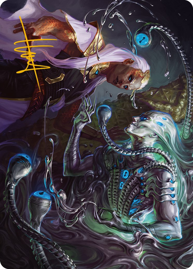 Mirage Mockery Art Card (Gold-Stamped Signature) [Phyrexia: All Will Be One Art Series] | Good Games North