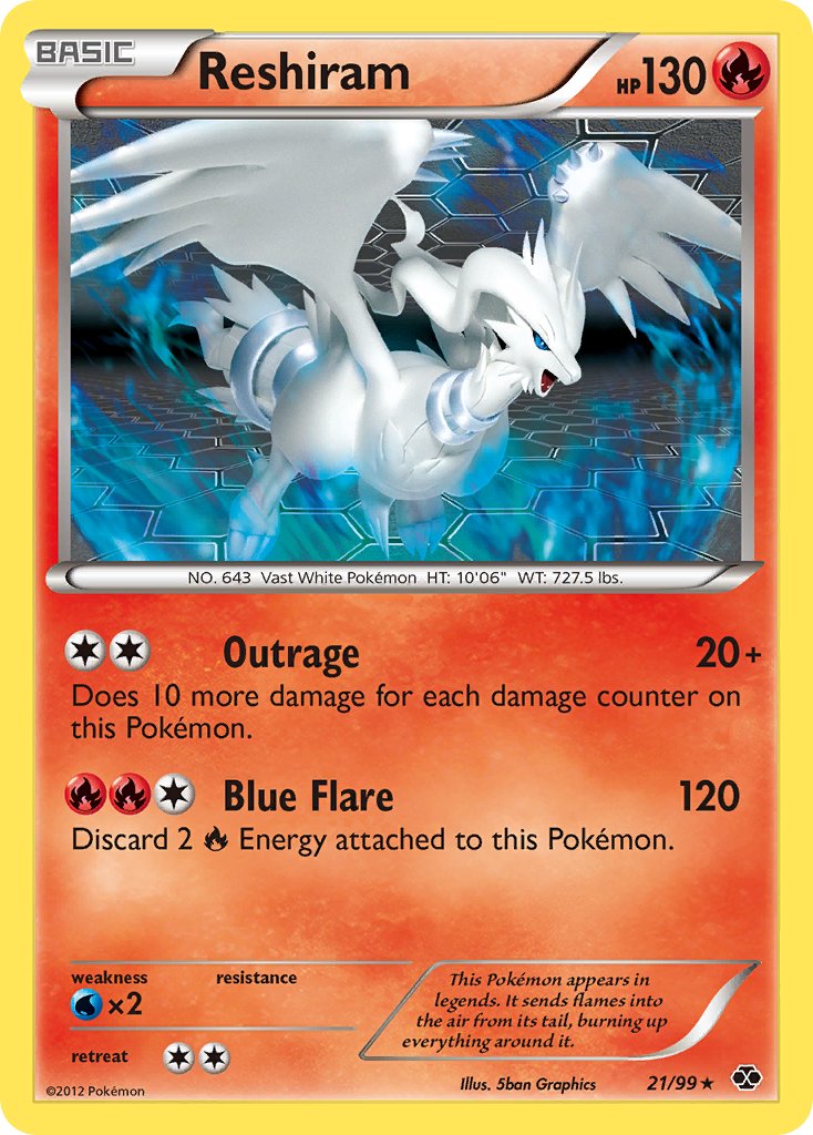 Reshiram (21/99) (Theme Deck Exclusive) [Black & White: Next Destinies] | Good Games North