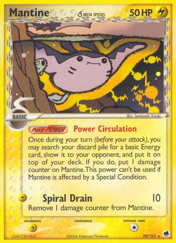 Mantine (20/101) (Delta Species) [EX: Dragon Frontiers] | Good Games North