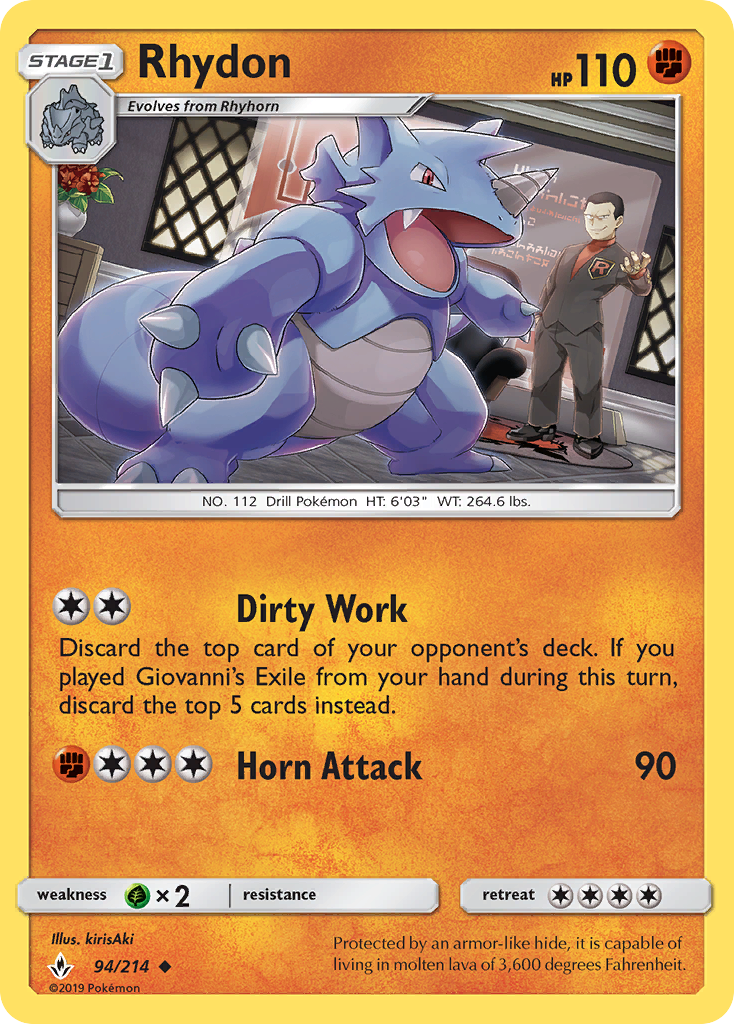 Rhydon (94/214) [Sun & Moon: Unbroken Bonds] | Good Games North