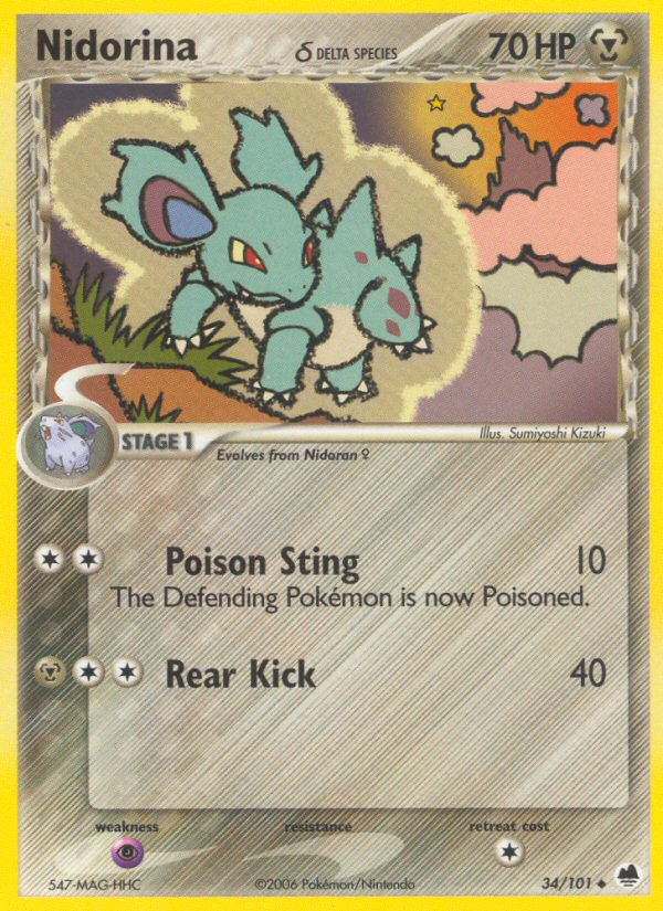 Nidorina (34/101) (Delta Species) [EX: Dragon Frontiers] | Good Games North