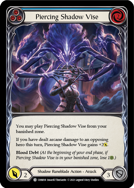 Piercing Shadow Vise (Blue) [CHN018] (Monarch Chane Blitz Deck) | Good Games North