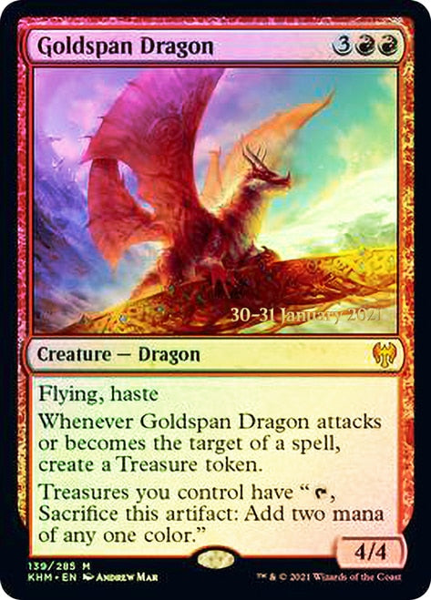 Goldspan Dragon  [Kaldheim Prerelease Promos] | Good Games North