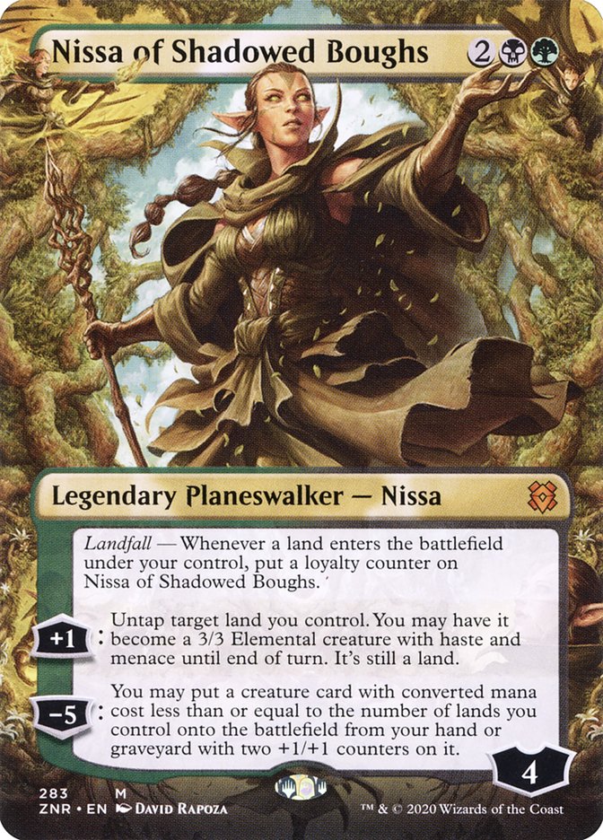 Nissa of Shadowed Boughs (Borderless) [Zendikar Rising] | Good Games North