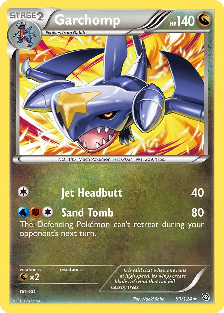 Garchomp (91/124) (Cracked Ice Holo) (Theme Deck Exclusive) [Black & White: Dragons Exalted] | Good Games North