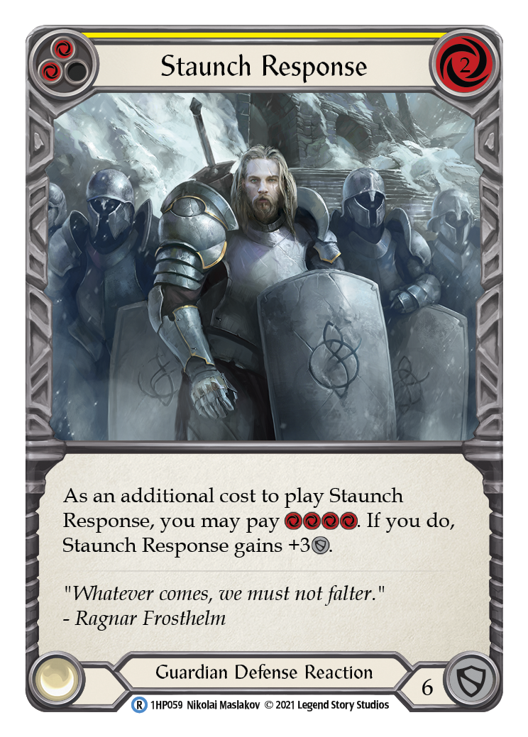 Staunch Response (Yellow) [1HP059] | Good Games North