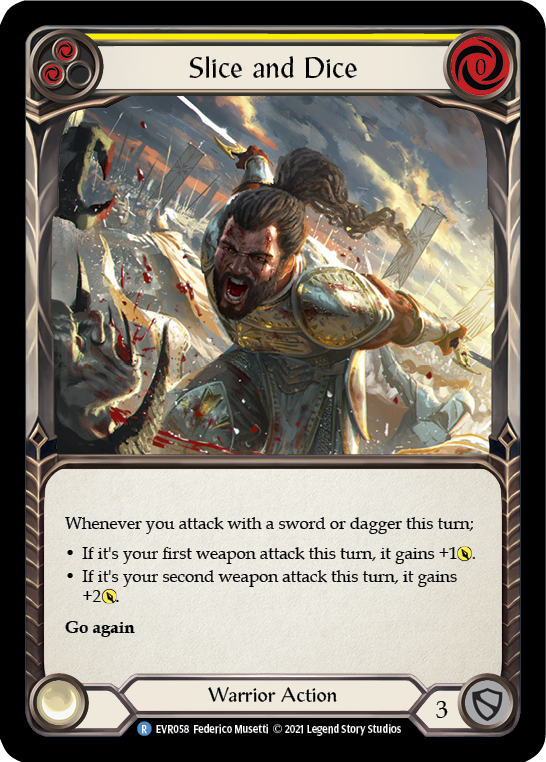 Slice and Dice (Yellow) [EVR058] (Everfest)  1st Edition Rainbow Foil | Good Games North