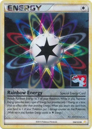 Rainbow Energy (104/123) (League Promo) [HeartGold & SoulSilver: Base Set] | Good Games North