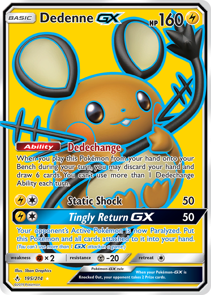 Dedenne GX (195/214) [Sun & Moon: Unbroken Bonds] | Good Games North