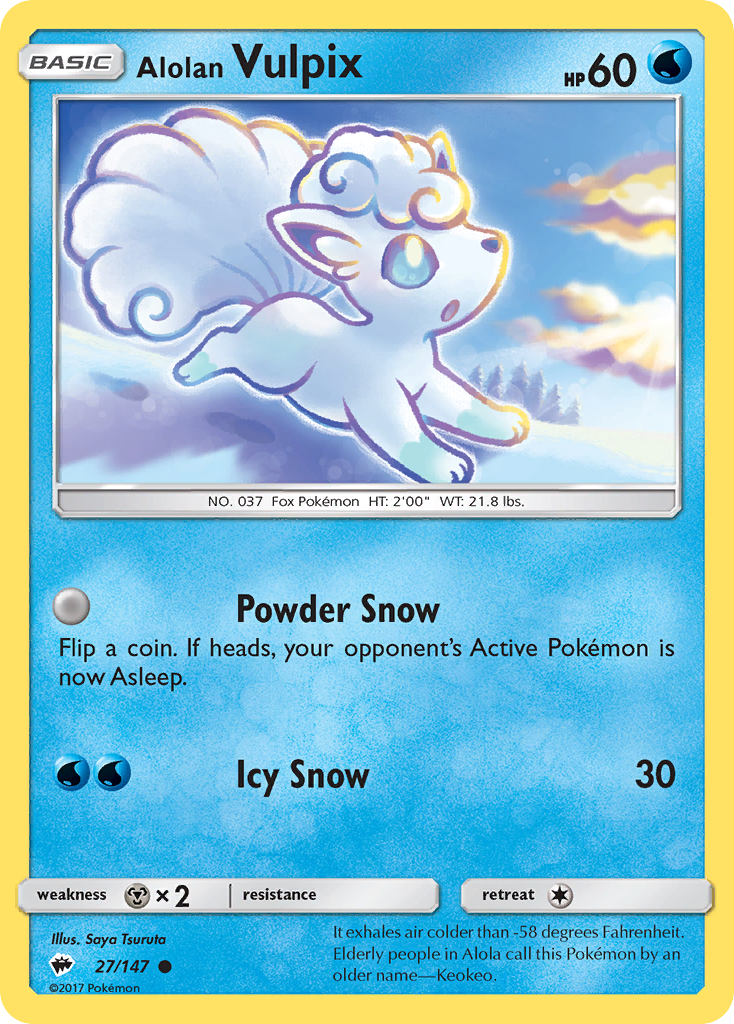 Alolan Vulpix (27/147) [Sun & Moon: Burning Shadows] | Good Games North