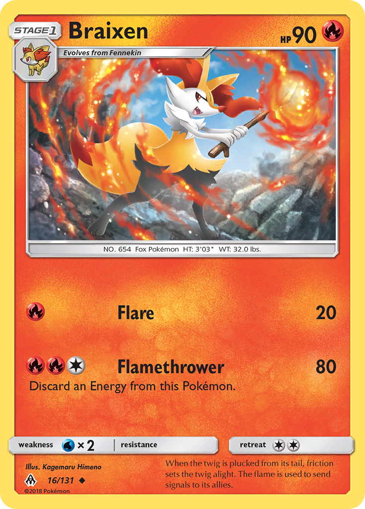 Braixen (16/131) [Sun & Moon: Forbidden Light] | Good Games North