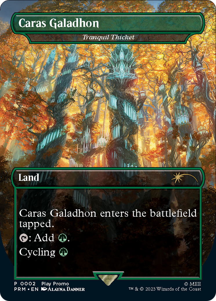 Tranquil Thicket - Caras Galadhon (Borderless) [Wizards Play Network 2023] | Good Games North