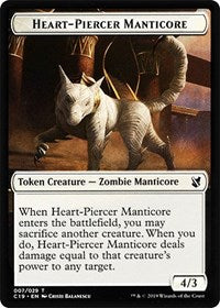 Heart-Piercer Manticore // Dragon Double-sided Token [Commander 2019 Tokens] | Good Games North