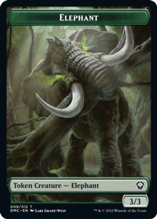 Elephant // Treasure Double-sided Token [Dominaria United Commander Tokens] | Good Games North