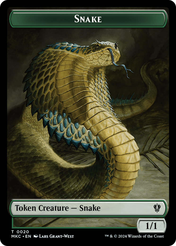 Snake // Morph Double-Sided Token [Murders at Karlov Manor Commander Tokens] | Good Games North