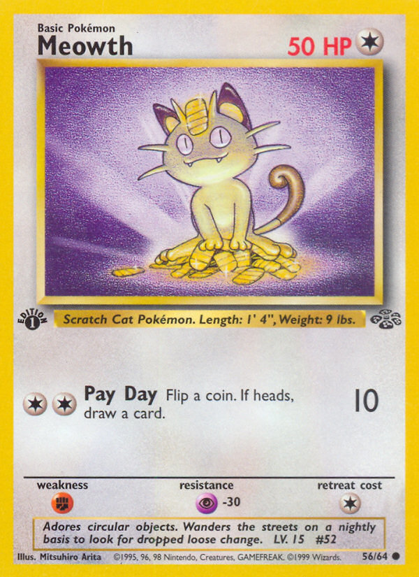 Meowth (56/64) [Jungle 1st Edition] | Good Games North