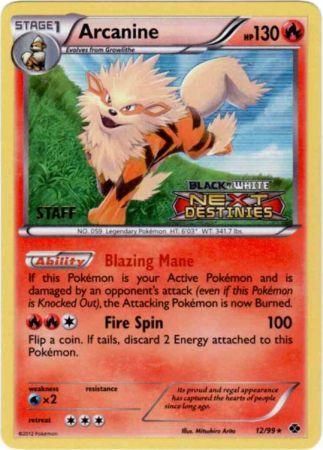 Arcanine (12/99) (Staff Prerelease Promo) [Black & White: Black Star Promos] | Good Games North