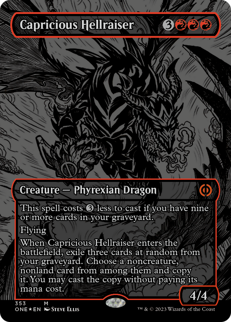 Capricious Hellraiser (Oil Slick Raised Foil) [Phyrexia: All Will Be One] | Good Games North
