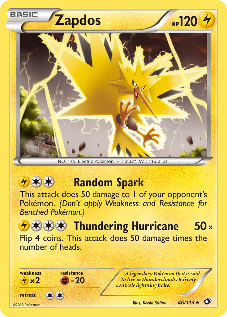 Zapdos (46/113) (Theme Deck Exclusive) [Black & White: Legendary Treasures] | Good Games North