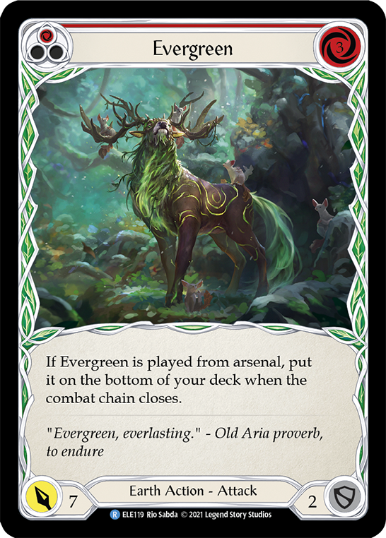 Evergreen (Red) [ELE119] (Tales of Aria)  1st Edition Rainbow Foil | Good Games North