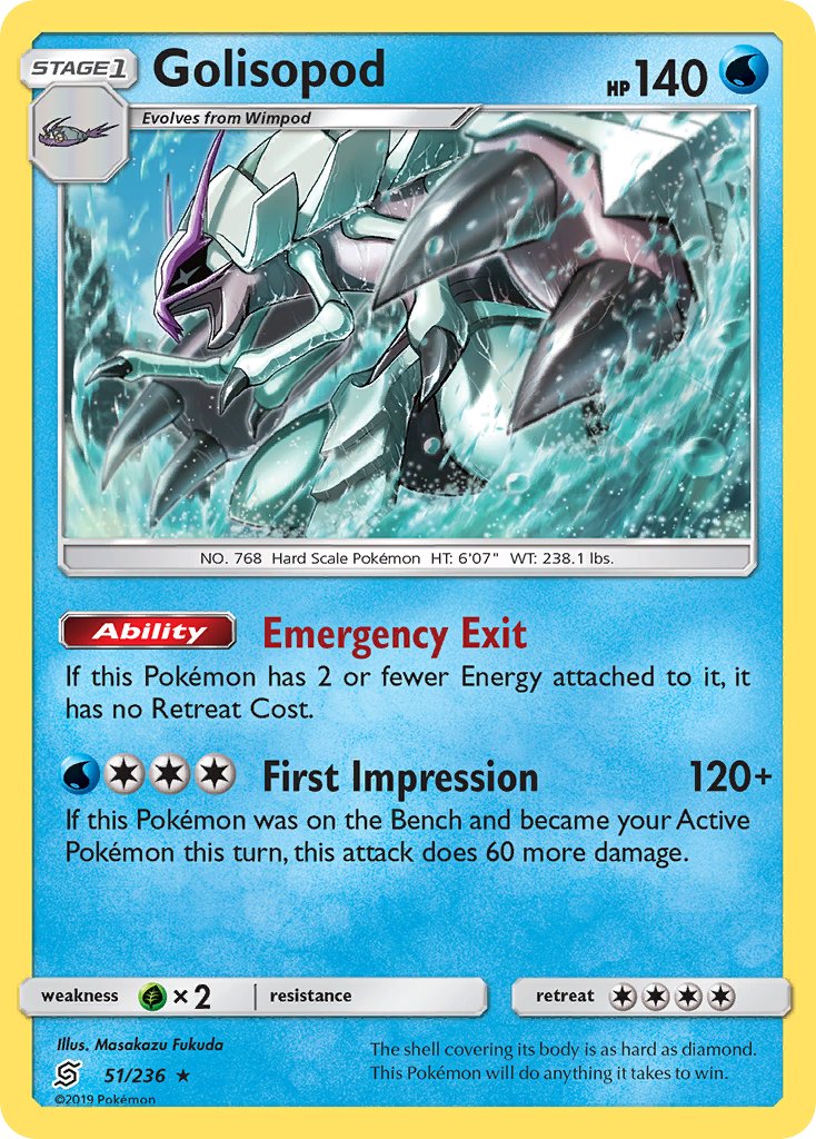 Golisopod (51/236) (Cosmos Holo) (Blister Exclusive) [Sun & Moon: Unified Minds] | Good Games North