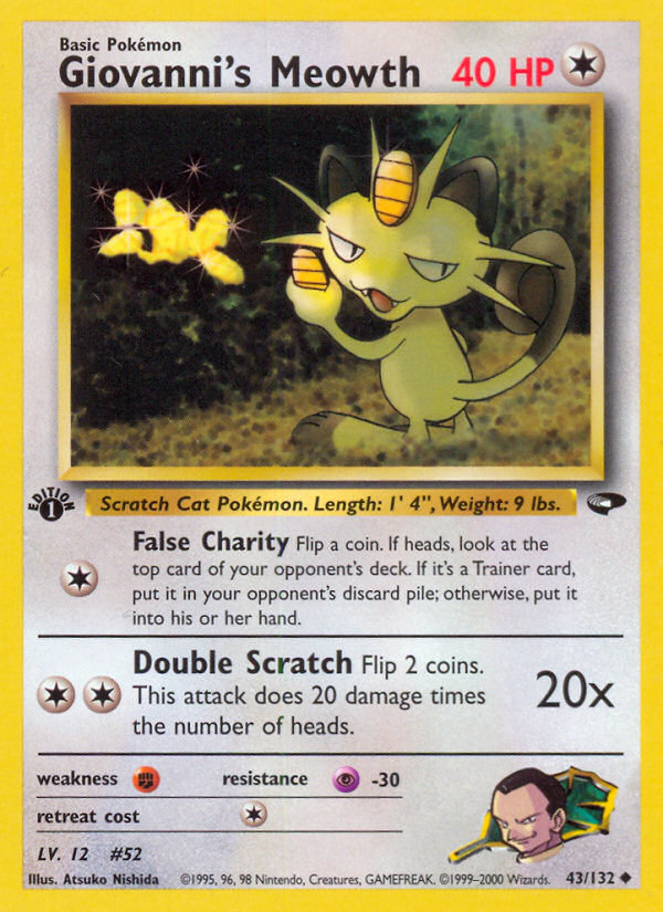 Giovanni's Meowth (43/132) [Gym Challenge 1st Edition] | Good Games North