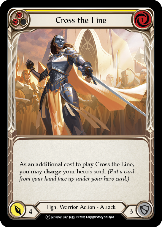 Cross the Line (Yellow) [U-MON046-RF] Unlimited Rainbow Foil | Good Games North