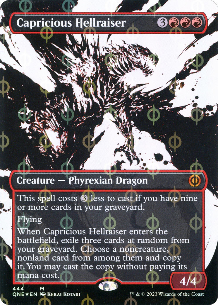 Capricious Hellraiser (Borderless Ichor Step-and-Compleat Foil) [Phyrexia: All Will Be One] | Good Games North