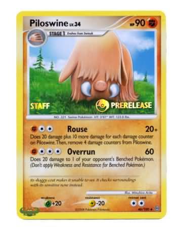 Piloswine (46/100) (Staff Prerelease Promo) [Nintendo: Black Star Promos] | Good Games North