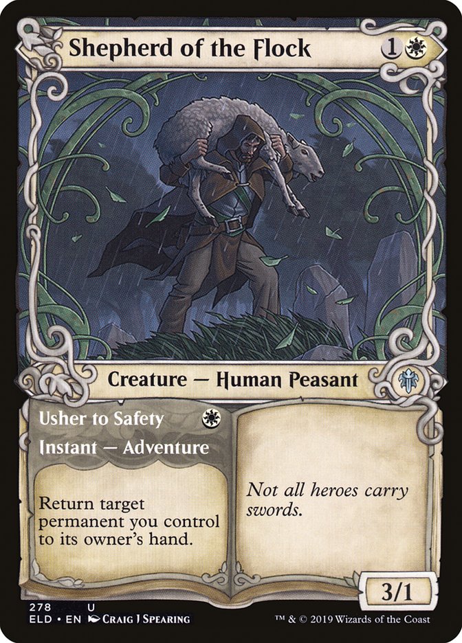 Shepherd of the Flock // Usher to Safety (Showcase) [Throne of Eldraine] | Good Games North