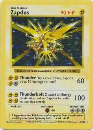 Zapdos (16/102) [Base Set Shadowless Unlimited] | Good Games North