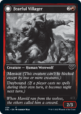 Fearful Villager // Fearsome Werewolf [Innistrad: Double Feature] | Good Games North