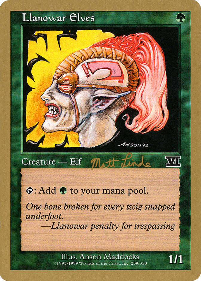 Llanowar Elves (Matt Linde) [World Championship Decks 1999] | Good Games North