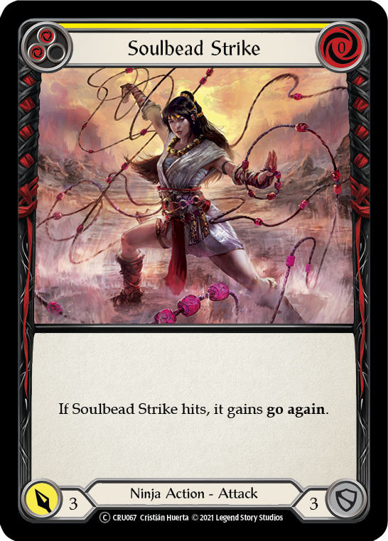 Soulbead Strike (Yellow) [U-CRU067-RF] Unlimited Rainbow Foil | Good Games North