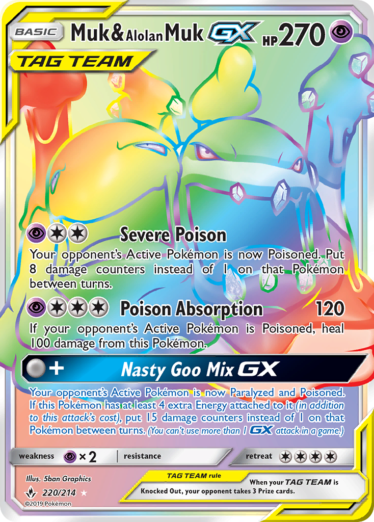Muk & Alolan Muk GX (220/214) [Sun & Moon: Unbroken Bonds] | Good Games North