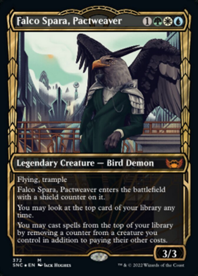 Falco Spara, Pactweaver (Showcase Golden Age Gilded Foil) [Streets of New Capenna] | Good Games North