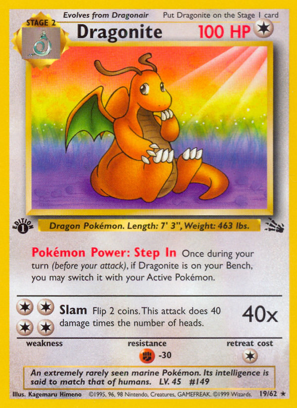 Dragonite (19/62) [Fossil 1st Edition] | Good Games North