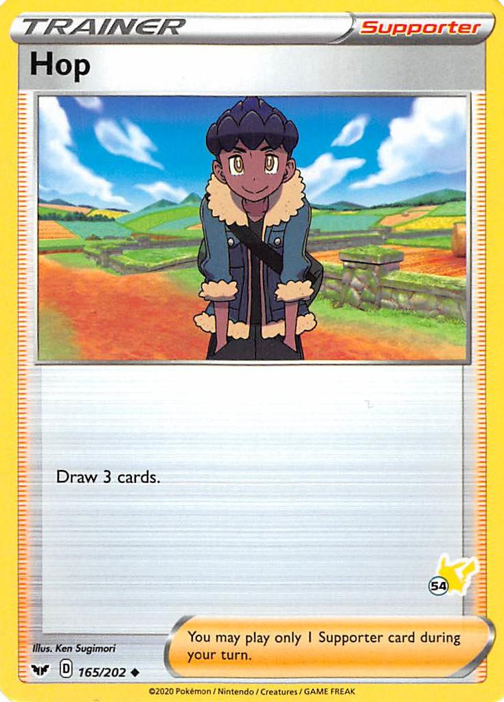 Hop (165/202) (Pikachu Stamp #54) [Battle Academy 2022] | Good Games North