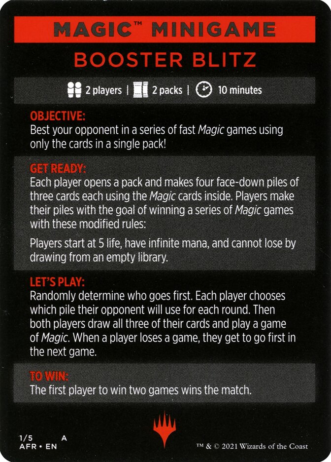 Booster Blitz (Magic Minigame) [Dungeons & Dragons: Adventures in the Forgotten Realms Minigame] | Good Games North