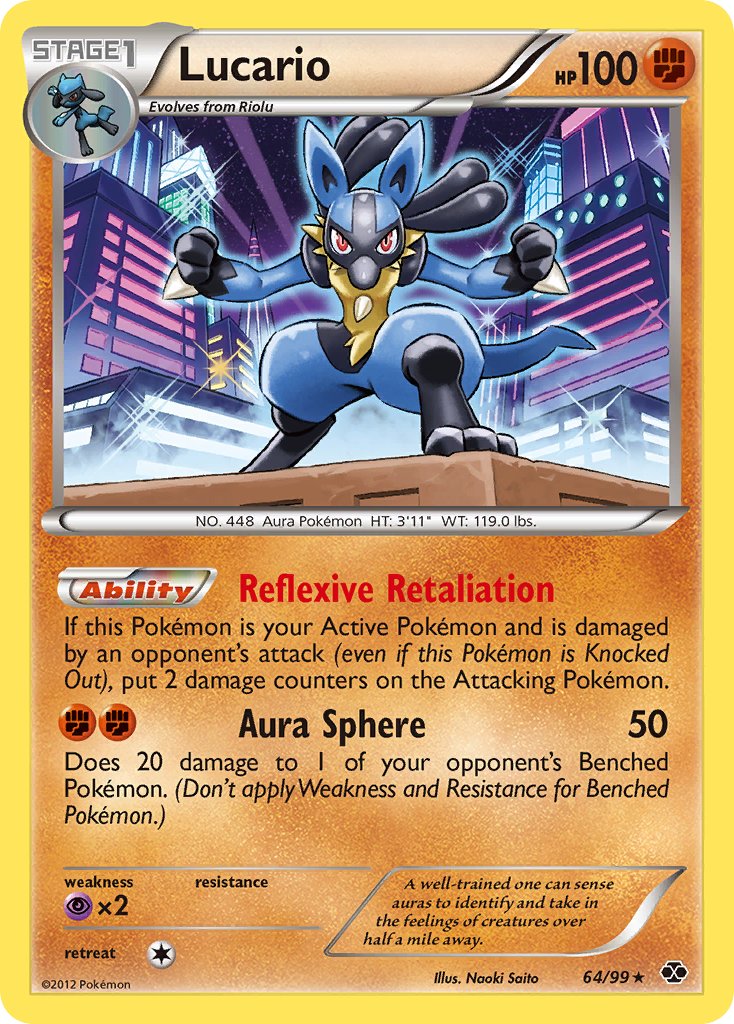 Lucario (64/99) (Cosmos Holo) (Blister Exclusive) [Black & White: Next Destinies] | Good Games North