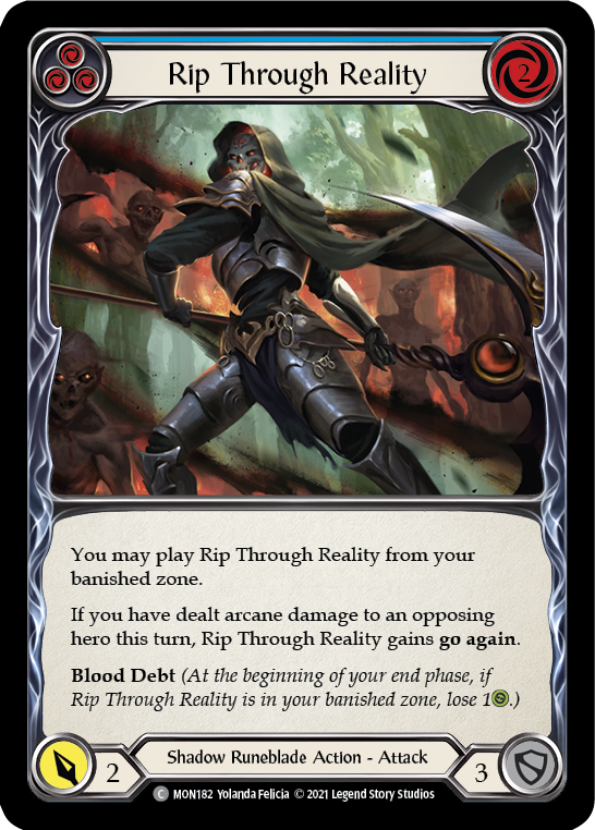Rip Through Reality (Blue) [MON182-RF] 1st Edition Rainbow Foil | Good Games North
