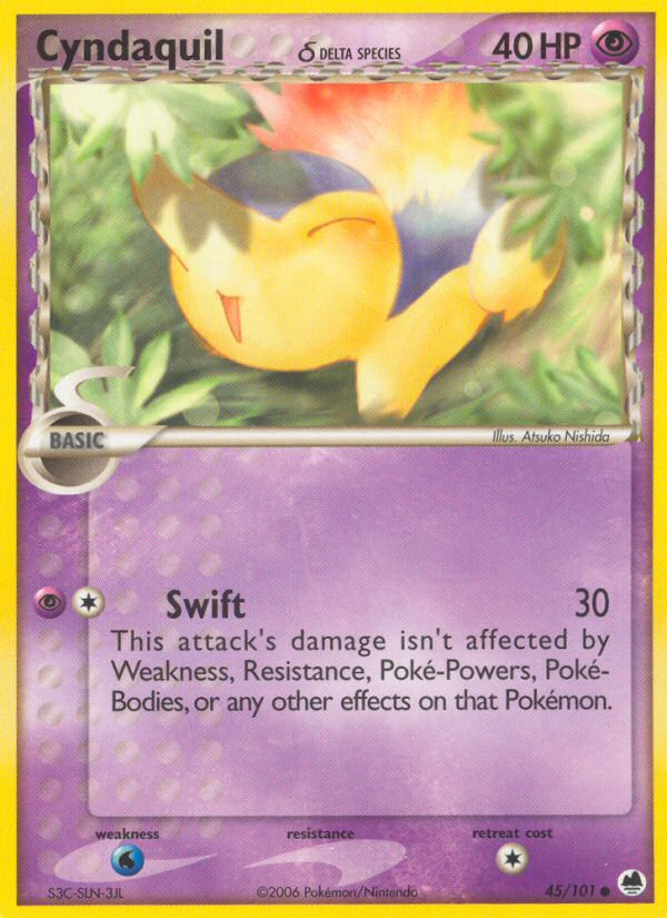 Cyndaquil (45/101) (Delta Species) [EX: Dragon Frontiers] | Good Games North