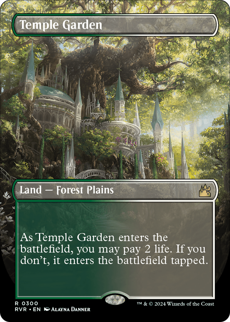 Temple Garden (Borderless) [Ravnica Remastered] | Good Games North