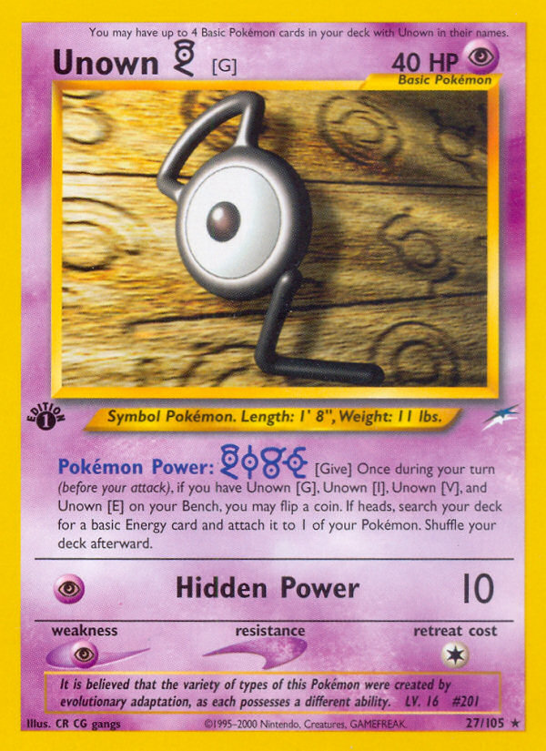 Unown [G] (27/105) [Neo Destiny 1st Edition] | Good Games North