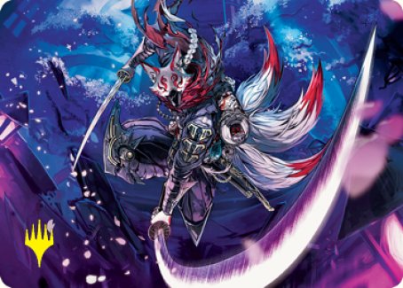 Blade-Blizzard Kitsune Art Card (Gold-Stamped Signature) [Kamigawa: Neon Dynasty Art Series] | Good Games North